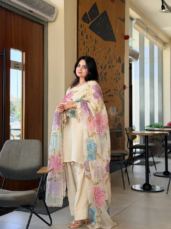 Luxe Alabaster Floral-Drape Couture